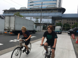 ５・２１後楽園ホール大会でライトタッグ挑戦の日高＆菅原が自転車特訓！！